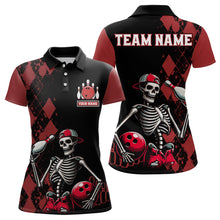 Load image into Gallery viewer, Custom Bowling Polo Shirt for Men Women Skull Bowling Jersey Bowling Team League QZT47-6