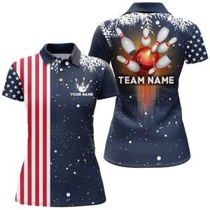 Custom Bowling Shirt Christmas Bowling Jersey Women Bowling Team Polo Shirt Shirt QZT150-2