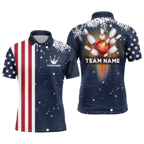 Custom Bowling Shirt Camo Christmas Bowling Jersey for Men Bowling Team League Polo Shirt Christmas Gift Shirt QZT150-2