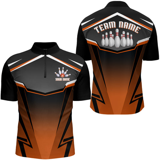 Custom Bowling Shirt for Men Bowling Jersey Bowling Team League Quarter-Zip Shirt QZT140