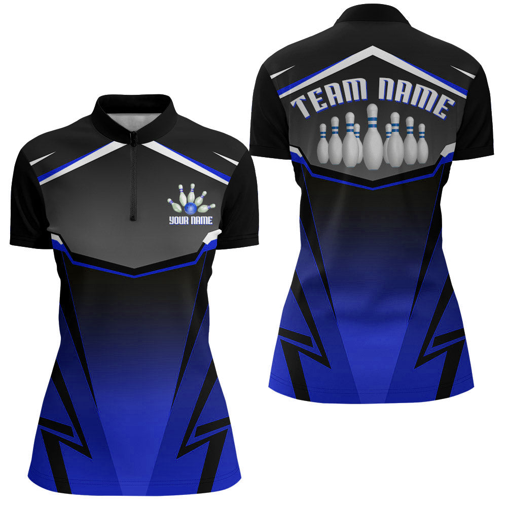 Custom Bowling Shirt for Women Bowling Jersey Bowling Team League Quarter-Zip Shirt QZT140