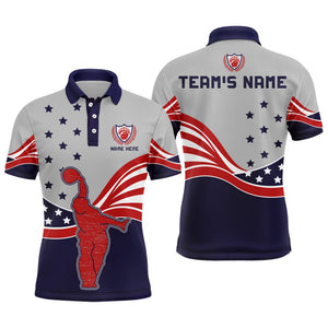 American Bowling Polo Shirt for Men Custom Bowling Team Jersey Bowling Shirt QZT24