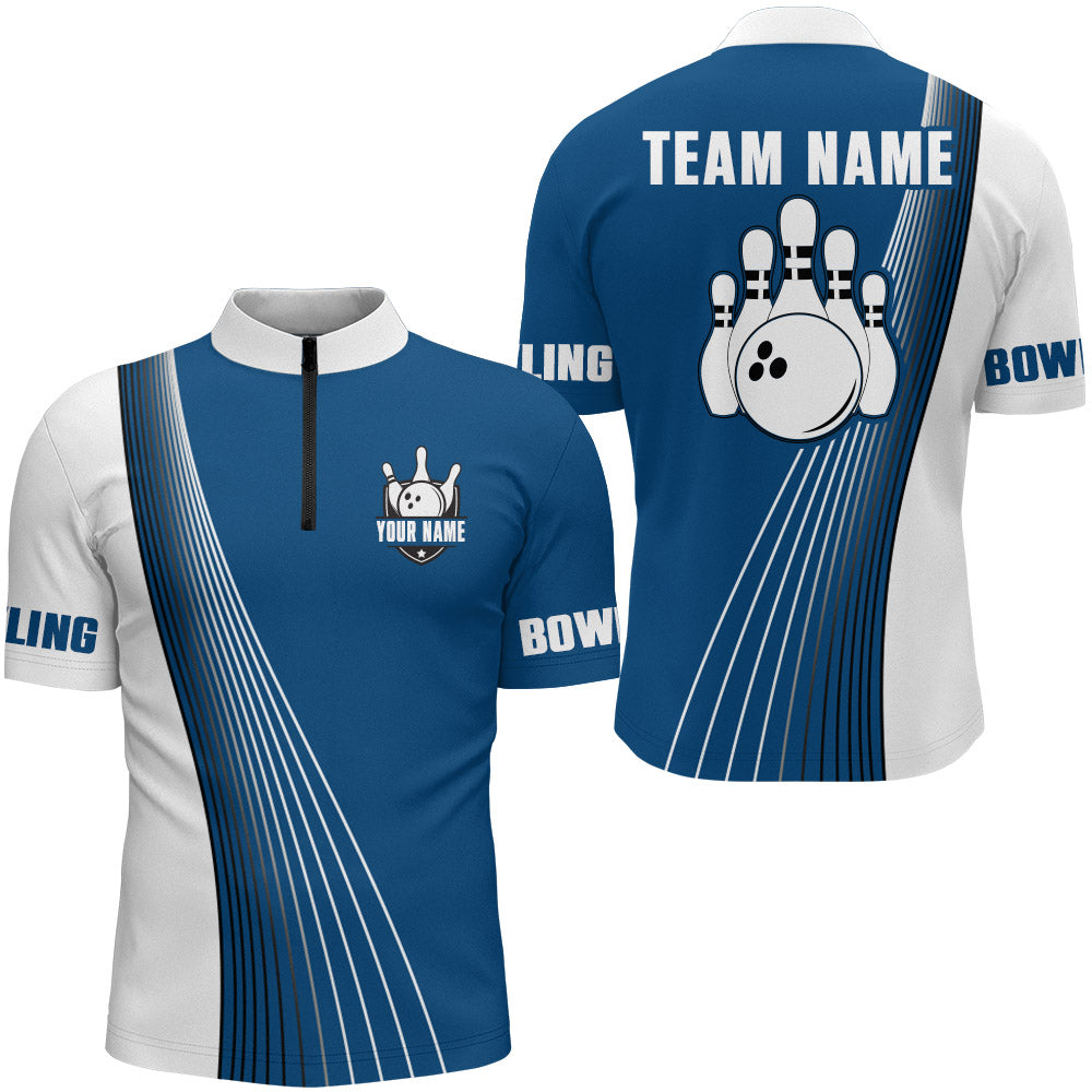 Personalized 3D Bowling Shirt for Men Custom Bowling Jersey Bowling Team League Quarter-Zip Shirt QZT116