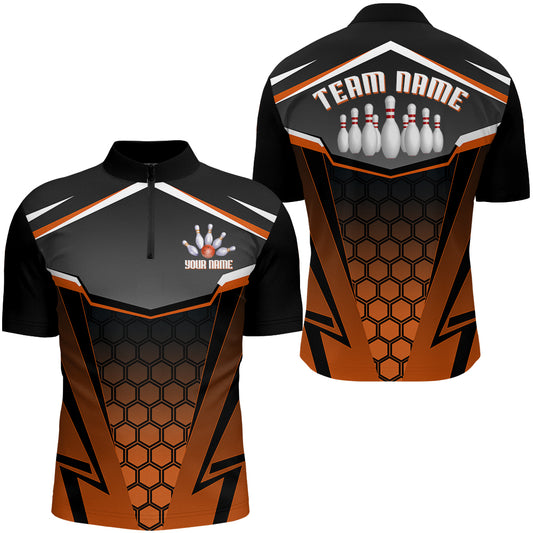 Custom Bowling Shirt for Men Bowling Jersey Bowling Team League Quarter-Zip Shirt QZT71