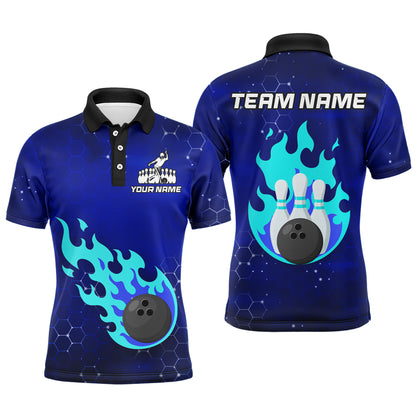 Flame Bowling Shirt for Men Custom Bowling Polo Jersey Bowling Team Shirt Bowlers Jersey QZT235