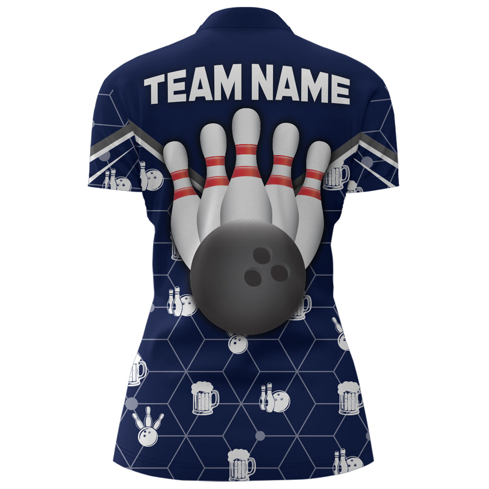 Personalized Camo 1/4 Zip Shirt Bowling Shirt for Women Custom Bowling Jersey Bowling Team League QZT253