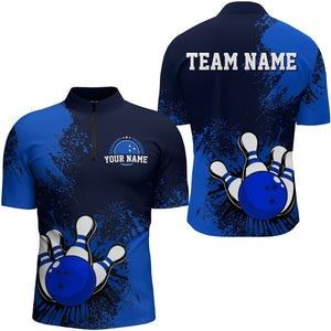 Personalized Men's Bowling Shirts Bowling Jersey Quarter Zip Bowling Performance QZT497