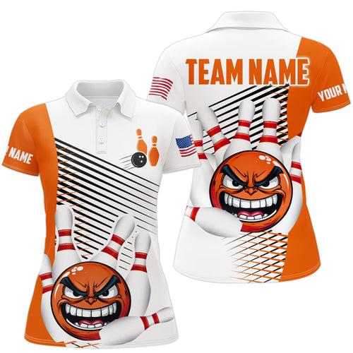 Custom Bowling Shirt Funny Bowling Polo Shirt for Women Bowling Team Jersey Polo Shirt Unisex QZT254