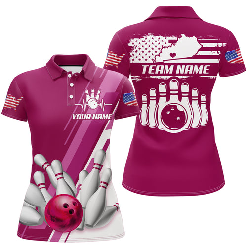 Custom Bowling Green Kentucky for Women, Polo Bowling Shirts,  Team Shirt Bowling Pin And Ball QZT305