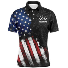 Load image into Gallery viewer, Skull Bowling Polo Shirt US Flag Bowling Jersey Men Bowling Camo Bowling Customized QZT261