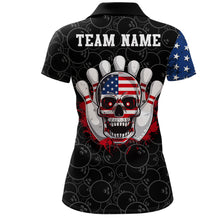 Load image into Gallery viewer, Skull Bowling Polo Shirt US Flag Bowling Jersey Women Bowling Camo Bowling Customized QZT261