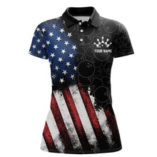 Load image into Gallery viewer, Skull Bowling Polo Shirt US Flag Bowling Jersey Women Bowling Camo Bowling Customized QZT261