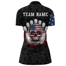 Load image into Gallery viewer, Skull Bowling Quarter-Zip Shirt US Flag Bowling Jersey Women Bowling Camo Bowling Customized QZT261