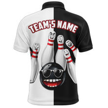 Load image into Gallery viewer, US Flag Bowling Shirt Funny Black &amp; White Bowling Jersey Men Polo Performance Bowling Shirt QZT263