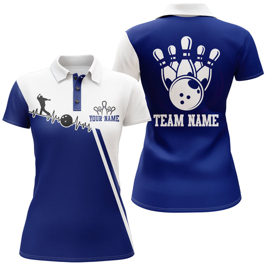 Camo Bowling Polo Shirt for Women Custom Bowling Team Shirt Bowlers Jersey QZT2