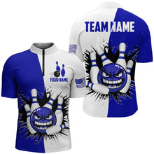 Load image into Gallery viewer, Personalized Funny Bowling Shirts for Men 1/4 Zip Bowling Team Jersey QZT414