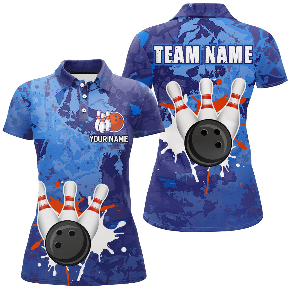 Personalized Bowling Shirt for Women Custom Bowling Jersey Bowling Team League Polo Shirt QZT204