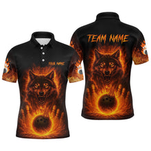 Load image into Gallery viewer, Orange Flame Wolf Bowling Shirt for Men Custom Bowling Jersey League Polo &amp; Quarter-Zip QZT741