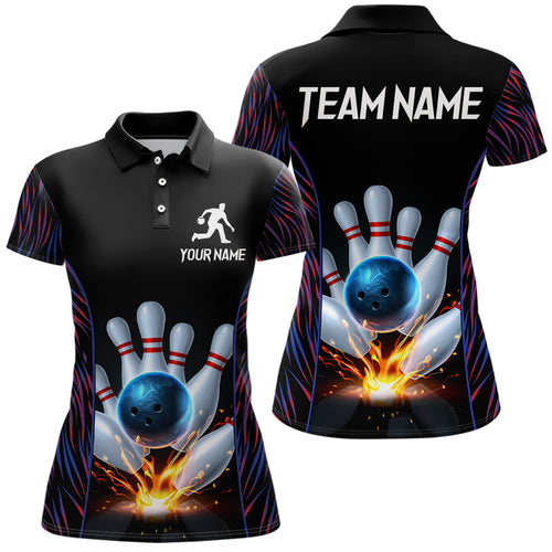 Personalized Women's Bowling Jersey Polo Bowling Team Shirts Bowlwing Gifts QZT500