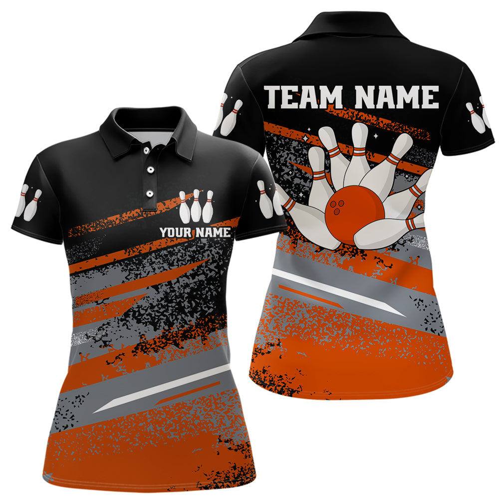 Personalized Women's Bowling Jersey Polo Bowling Team Shirts Bowlwing Gifts QZT501