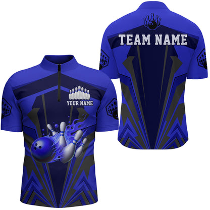 Personalized Bowling Shirts for Men 1/4 Zip Bowling Jersey Bowling Uniform QZT428