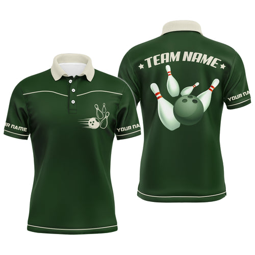 Men's Vintage Style Bowling Shirt Custom Bowling Shirts for Men Retro Bowling Polo Shirt QZT10