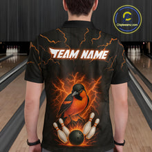 Load image into Gallery viewer, Custom Thunder Lightning Orioles Bowling Shirt Polo &amp; Quarter-Zip Bowling Team League Bowling Jersey QZT716