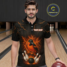 Load image into Gallery viewer, Custom Thunder Lightning Orioles Bowling Shirt Polo &amp; Quarter-Zip Bowling Team League Bowling Jersey QZT716
