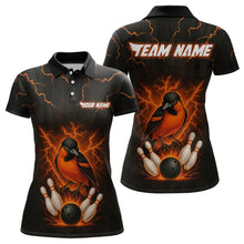 Load image into Gallery viewer, Custom Thunder Lightning Orioles Bowling Shirt Polo &amp; Quarter-Zip Bowling Jersey for Women QZT716