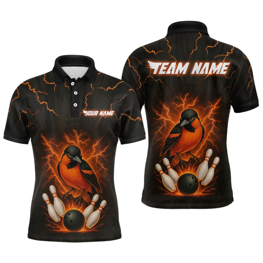Custom Thunder Lightning Orioles Bowling Shirt Polo & Quarter-Zip Bowling Team League Bowling Jersey QZT716