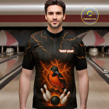 Load image into Gallery viewer, Custom Thunder Lightning Orioles Bowling Shirt Polo &amp; Quarter-Zip Bowling Team League Bowling Jersey QZT716