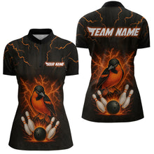 Load image into Gallery viewer, Custom Thunder Lightning Orioles Bowling Shirt Polo &amp; Quarter-Zip Bowling Jersey for Women QZT716
