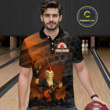 Load image into Gallery viewer, Bowling Pin Rocker Shirt for Men Music Bowlwing Team Leage Polo &amp; Quarter-Zip Bowling Jersey QZT719