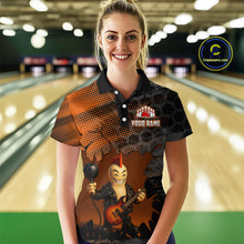 Load image into Gallery viewer, Bowling Pin Rocker Shirt for Women Music Bowlwing Team Leage Polo &amp; Quarter-Zip Bowling Jersey QZT719