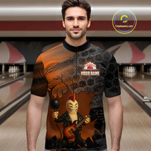 Load image into Gallery viewer, Bowling Pin Rocker Shirt for Men Music Bowlwing Team Leage Polo &amp; Quarter-Zip Bowling Jersey QZT719