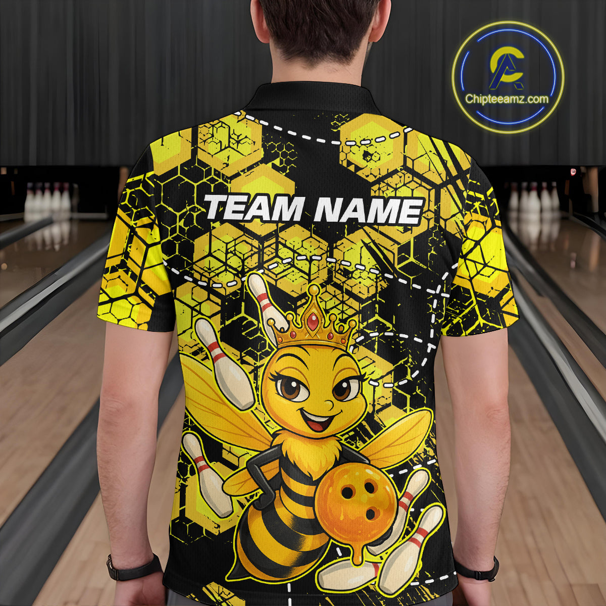 Custom Funny Bee Bowling Shirts for Men 3D Bowling League Jersey Polo & Quarter-Zip QZT743