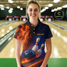Load image into Gallery viewer, Custom Bowling Polo Shirts 3D for Women Bowling Jersey Polo &amp; Quarter-Zip Gift QZT746
