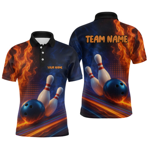 Custom Bowling Polo Shirts 3D for Men Bowling Jersey Polo & Quarter-Zip Gift QZT746