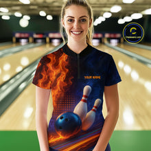 Load image into Gallery viewer, Custom Bowling Polo Shirts 3D for Women Bowling Jersey Polo &amp; Quarter-Zip Gift QZT746