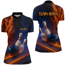 Load image into Gallery viewer, Custom Bowling Polo Shirts 3D for Women Bowling Jersey Polo &amp; Quarter-Zip Gift QZT746