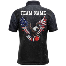 Load image into Gallery viewer, Personalized US Flag Bowling Shirt Eagle Bowling Jersey Polo Shirt Bowling for Men QZT274