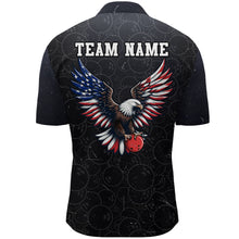 Load image into Gallery viewer, Personalized US Flag Bowling Shirt Eagle Bowling Jersey Quarter-Zip Shirt Bowling for Men QZT274