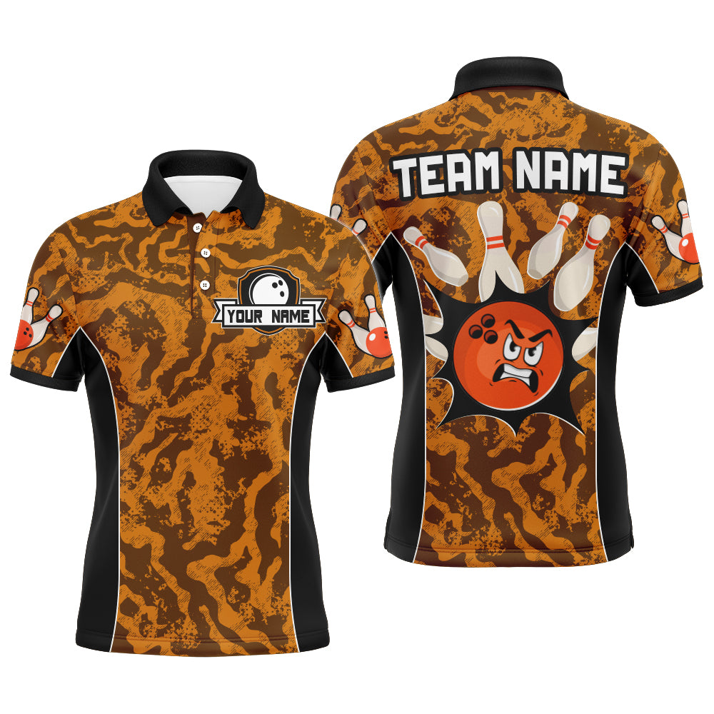 Personalized Bowling Shirts for Men Polo Camouflage Bowling Jersey QZT435
