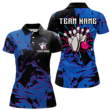 Load image into Gallery viewer, Camo Purple Bowling Jersey Men Women Custom Blue Bowling Shirts Polo Bowling Team Shirt QZT564