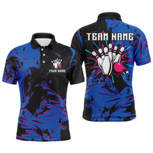 Load image into Gallery viewer, Camo Purple Bowling Jersey Men Women Custom Blue Bowling Shirts Polo Bowling Team Shirt QZT564