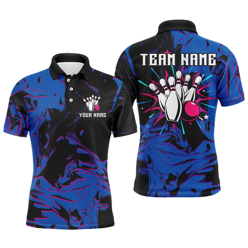 Camo Purple Bowling Jersey Men Women Custom Blue Bowling Shirts Polo Bowling Team Shirt QZT564