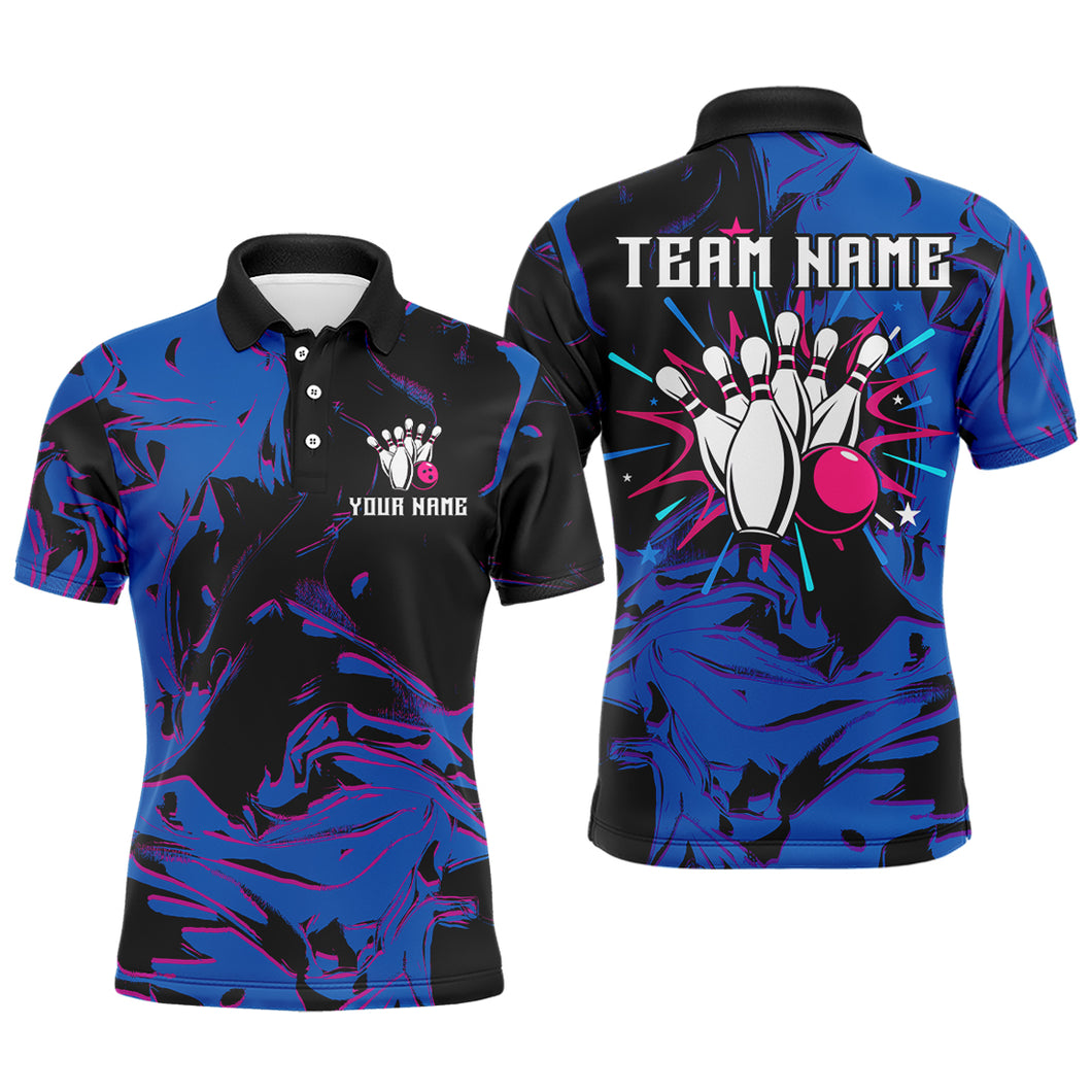 Camo Purple Bowling Jersey Men Women Custom Blue Bowling Shirts Polo Bowling Team Shirt QZT564
