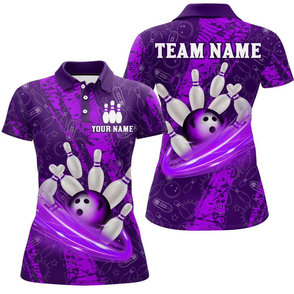 Custom Women 3D Bowling Shirts Bowling Team Jersey Polo Bowlers Gifts Multicolor QZT473