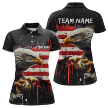 Load image into Gallery viewer, American Flag Bowling Shirt Custom Eagle Bowling Jersey for Men And Women Polo Bowling League QZT630