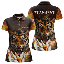Load image into Gallery viewer, Flames Bowling Shirts Tiger Bowling Jersey Quarter-Zip Bowling Team League QZT634